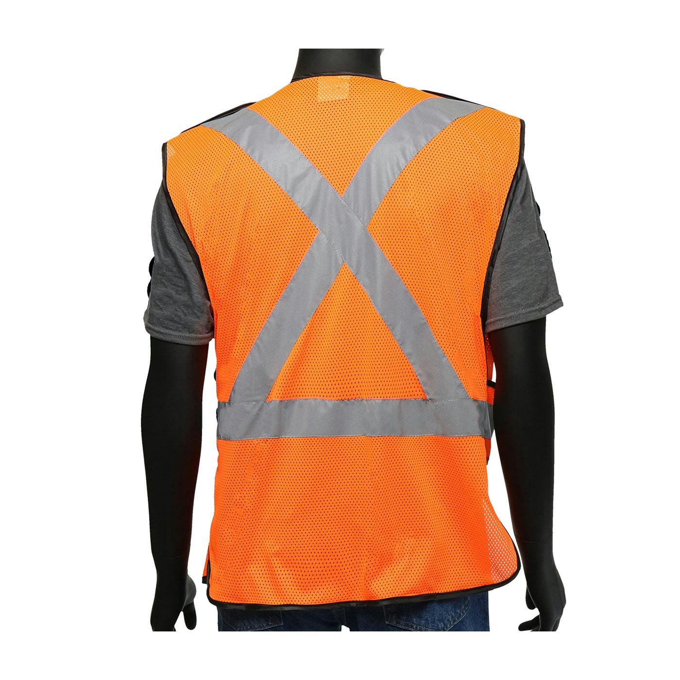 ANSI Type R Class 2 Three Pocket Expandable Mesh Breakaway Vest, Hi-Vis Orange (47201) - OS_0