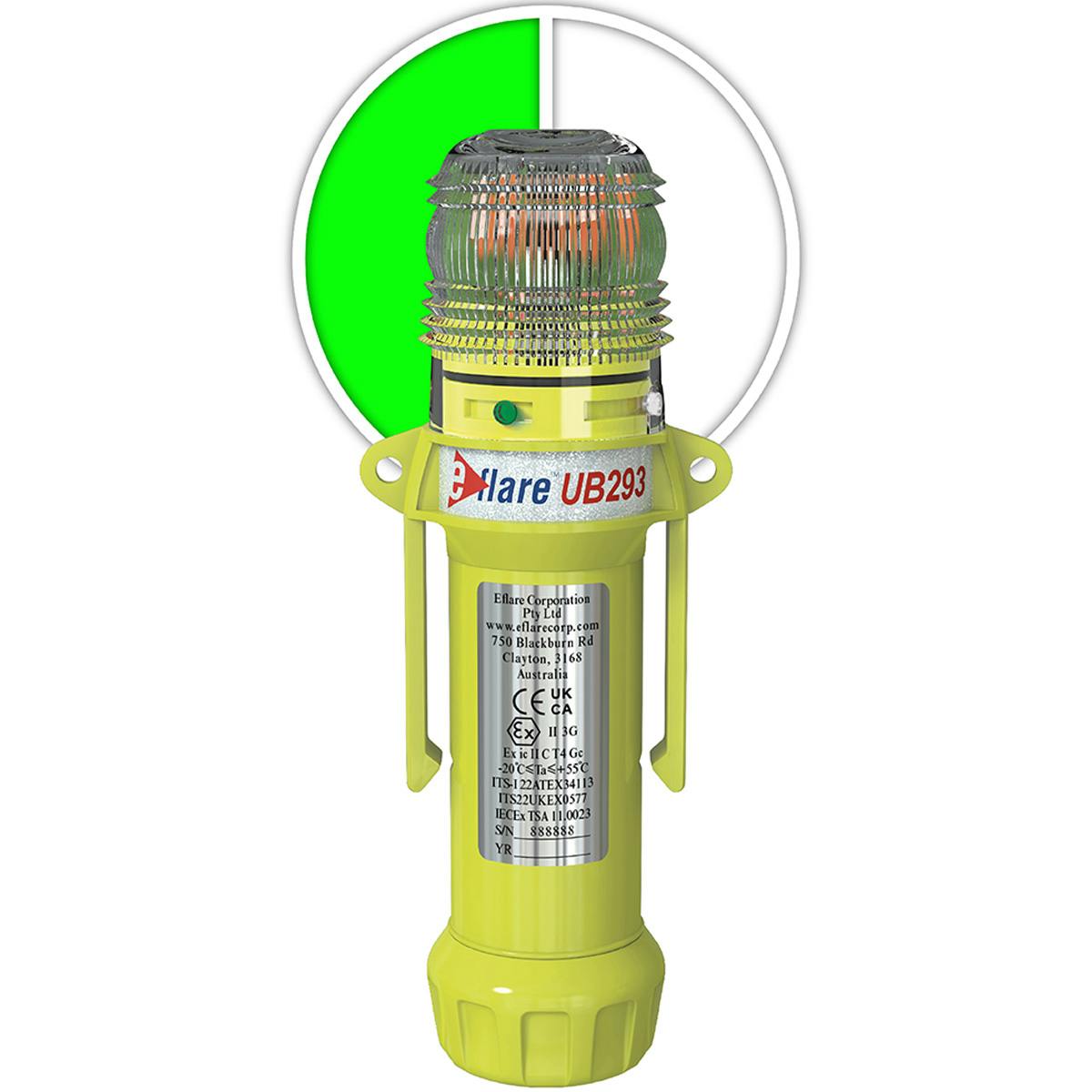 8" Safety & Emergency Beacon - Alternating Green/White, Green (939-UB293-G/W) - 8
