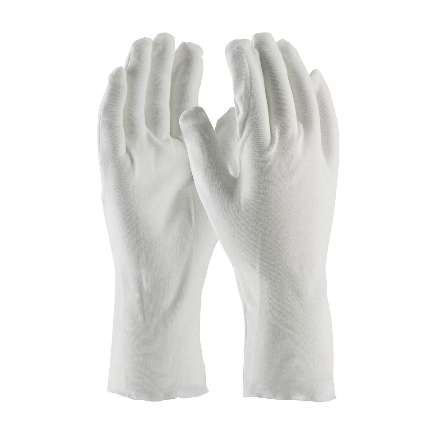 Heavy Weight Cotton Lisle Inspection Glove with Unhemmed Cuff - 12", White (97-540/12) - MENS