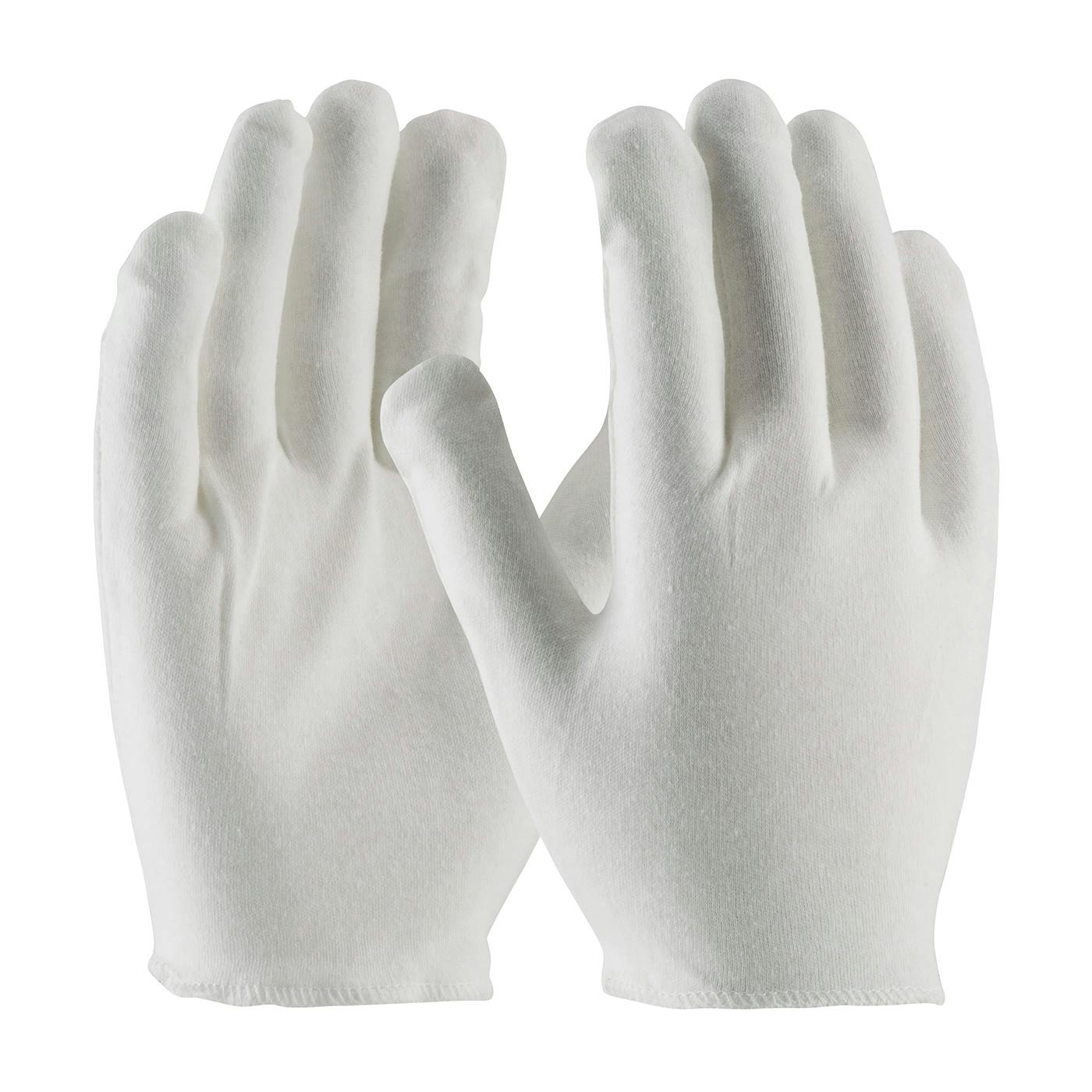 Heavy Weight Cotton Lisle Inspection Glove with Overcast Hem Cuff - Men's, White (97-540H) - MENS