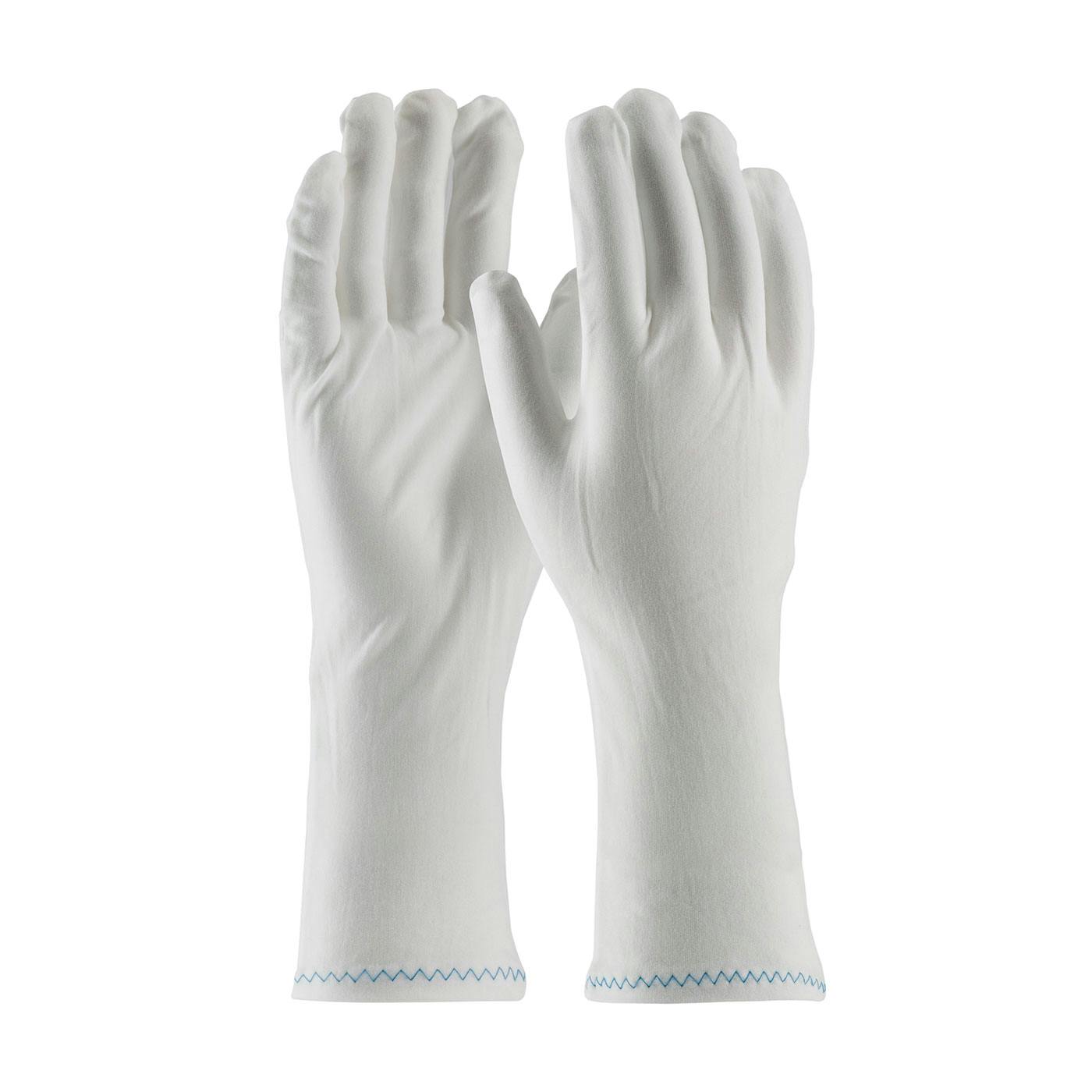 Stretch Nylon Inspection Glove with Zig-Zag Stitched Rolled Hem - 12", White (98-702/12) - MENS