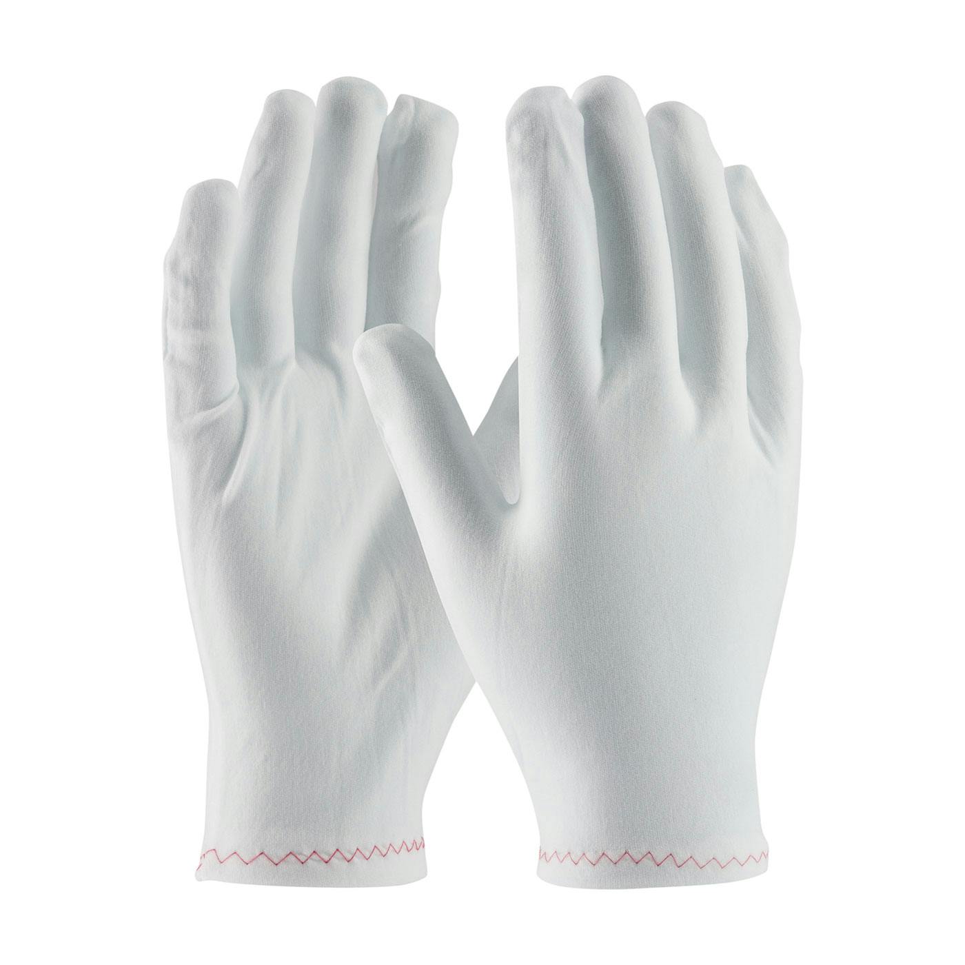 Stretch Nylon Inspection Glove with Zig-Zag Stitched Rolled Hem - 9", White (98-703) - LADIES_0