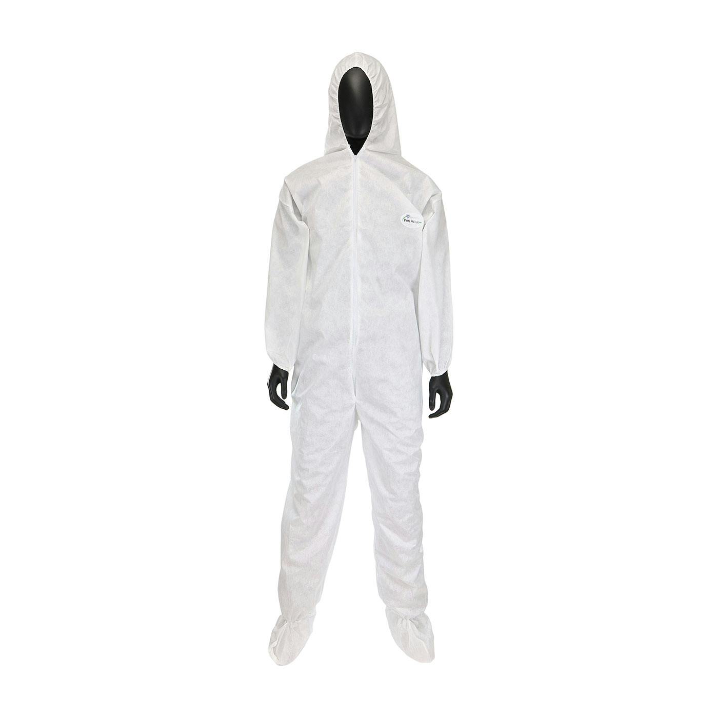 PosiWear M3 Coverall with Hood & Boot 50 gsm, White (C3809)