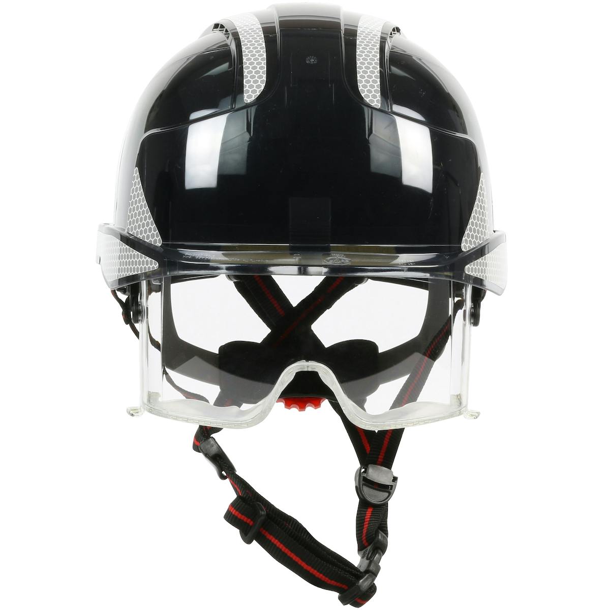 EVO® VISTA™ ASCEND™ Type I, Vented Industrial Safety Helmet with fully adjustable four point chinstrap, Lightweight ABS Shell, Integrated ANSI Z87.1 Eye Protection, 6-Point Polyester Suspension and Wheel Ratchet Adjustment (280-EVLV-CH)_1