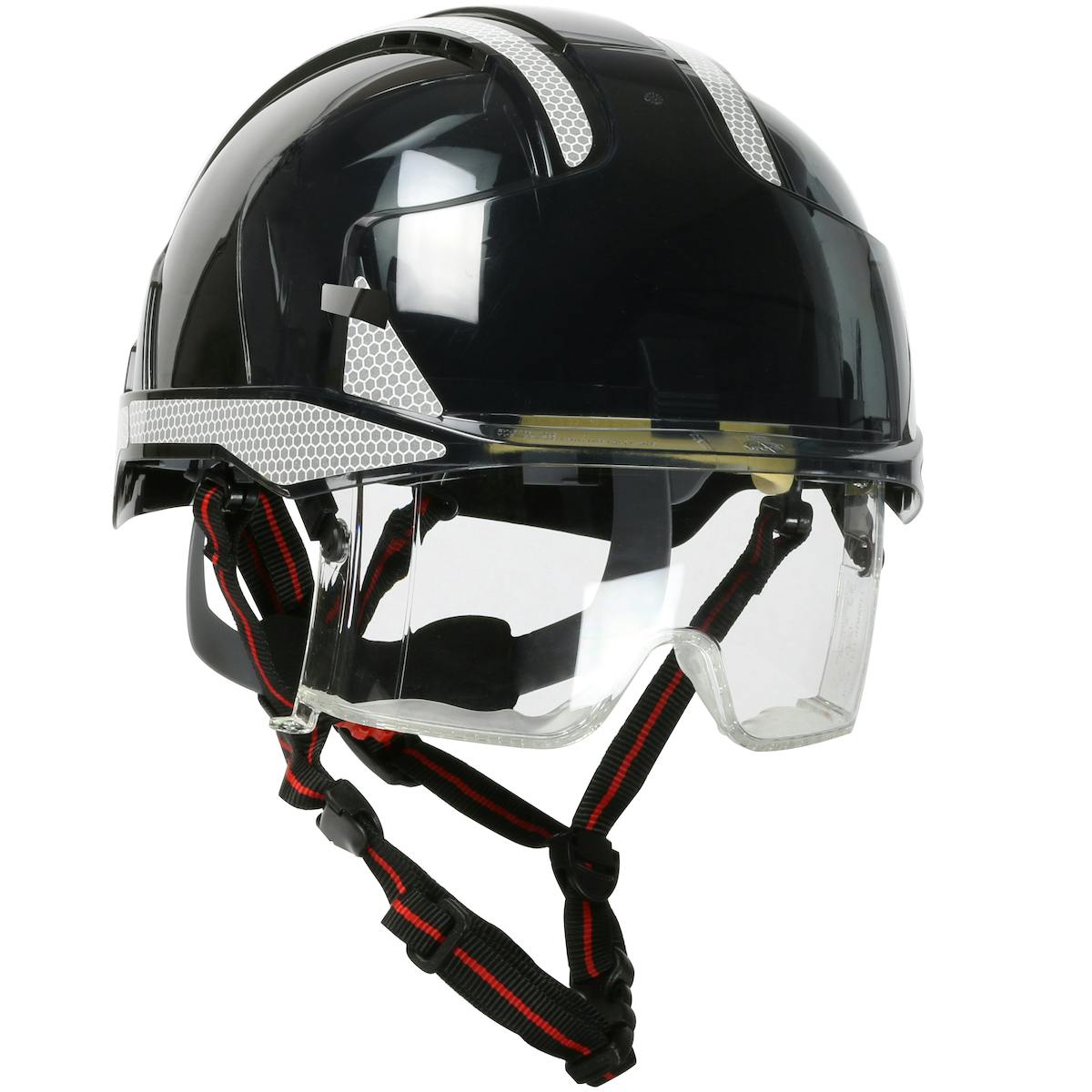 EVO® VISTA™ ASCEND™ Type I, Vented Industrial Safety Helmet with fully adjustable four point chinstrap, Lightweight ABS Shell, Integrated ANSI Z87.1 Eye Protection, 6-Point Polyester Suspension and Wheel Ratchet Adjustment (280-EVLV-CH)_2
