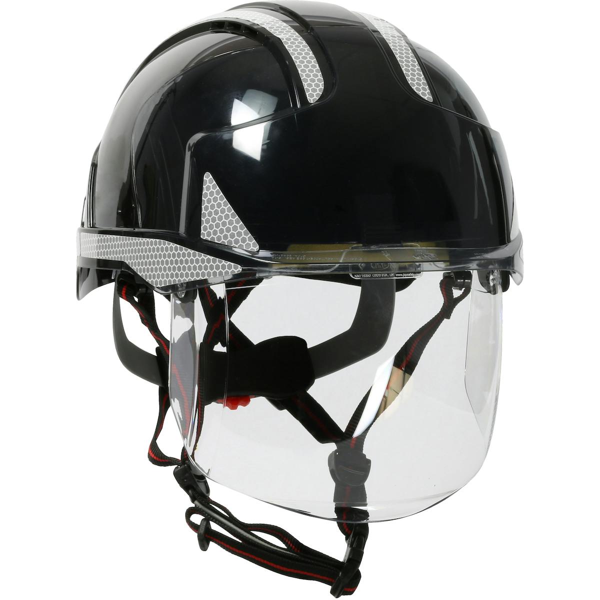 EVO® VISTA™ ASCEND™ Type I, Vented Industrial Safety Helmet with fully adjustable four point chinstrap, Lightweight ABS Shell, Integrated Faceshield, 6-Point Polyester Suspension and Wheel Ratchet Adjustment (280-EVSV-CH)_1
