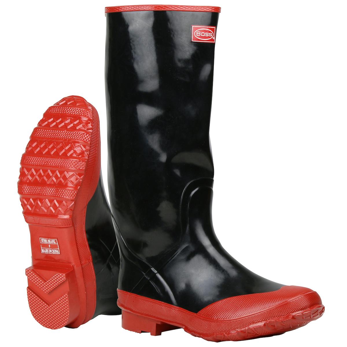 Rubber Over-the-Sock Knee Boot, Black (2KP5221)