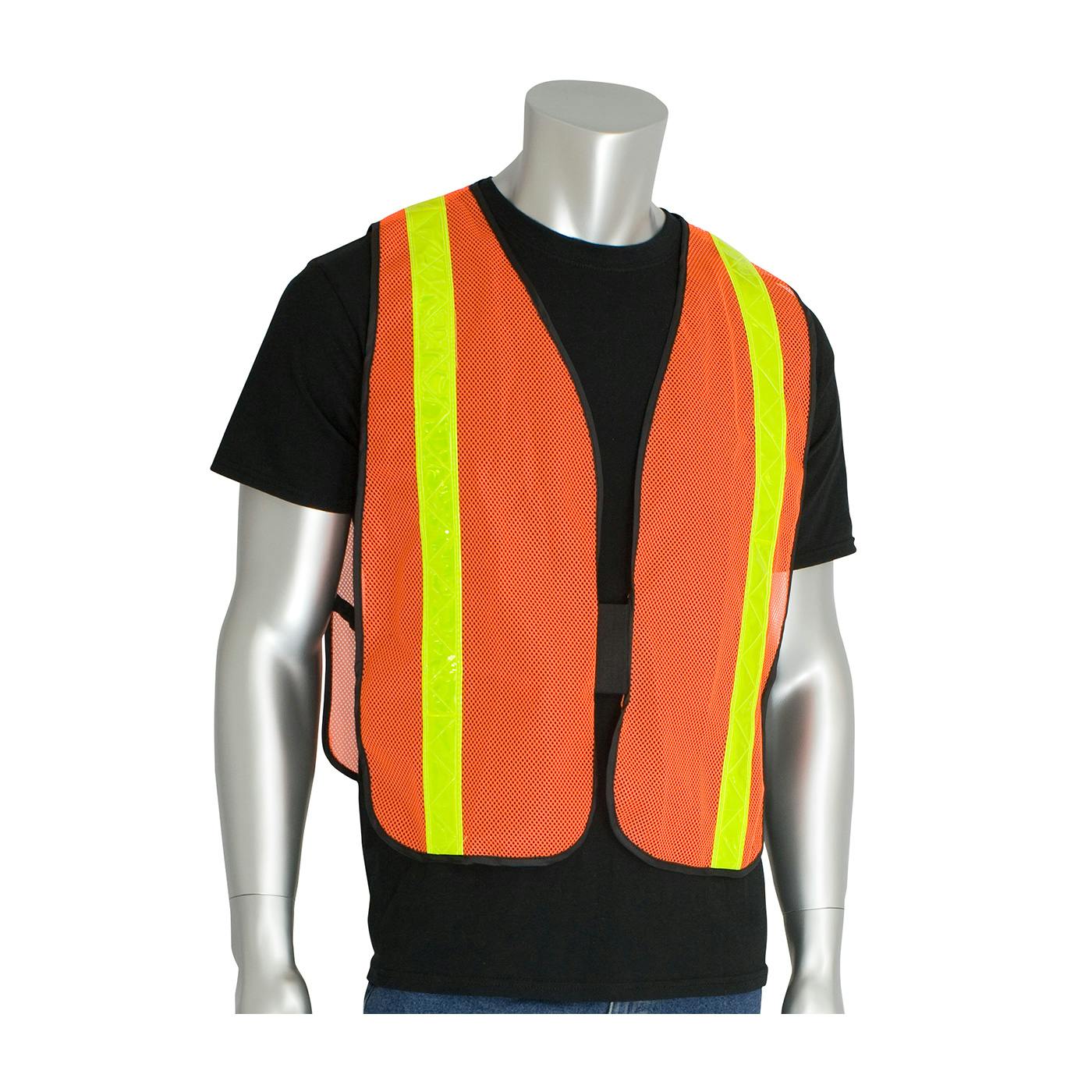 Non-ANSI Prismatic Tape Mesh Safety Vest, Hi-Vis Orange (300-EVOR-P)_1
