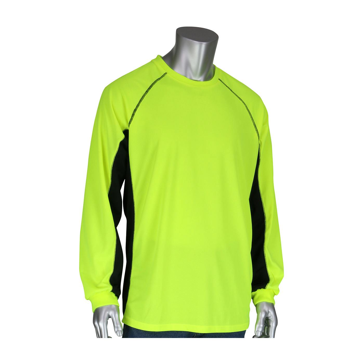Non-ANSI Long Sleeve T-Shirt with 50+ UPF Sun Protection, Insect Repellent Treatment and Black Trim, Hi-Vis Yellow (310-1150B)_1