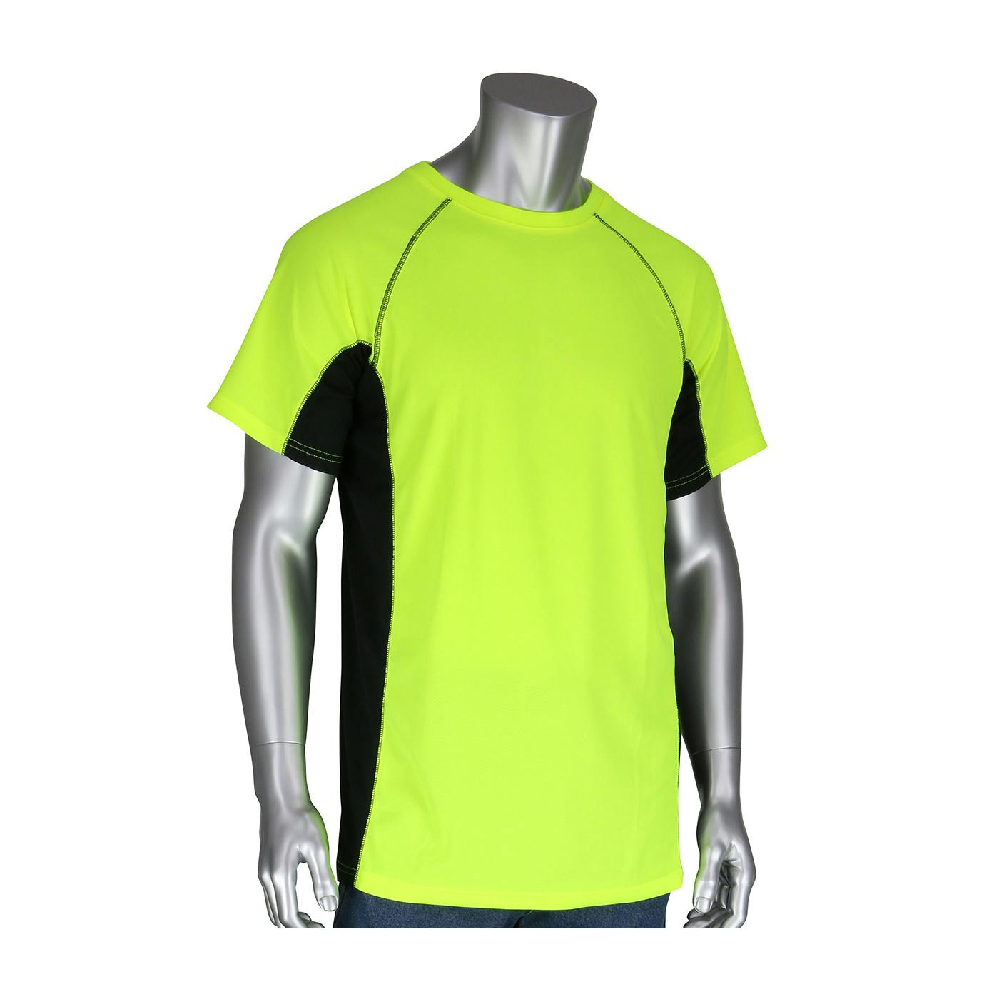 Non-ANSI Short Sleeve T-Shirt with 50+ UPF Sun Protection, Insect Repellent Treatment and Black Trim, Hi-Vis Yellow (310-950B)_1