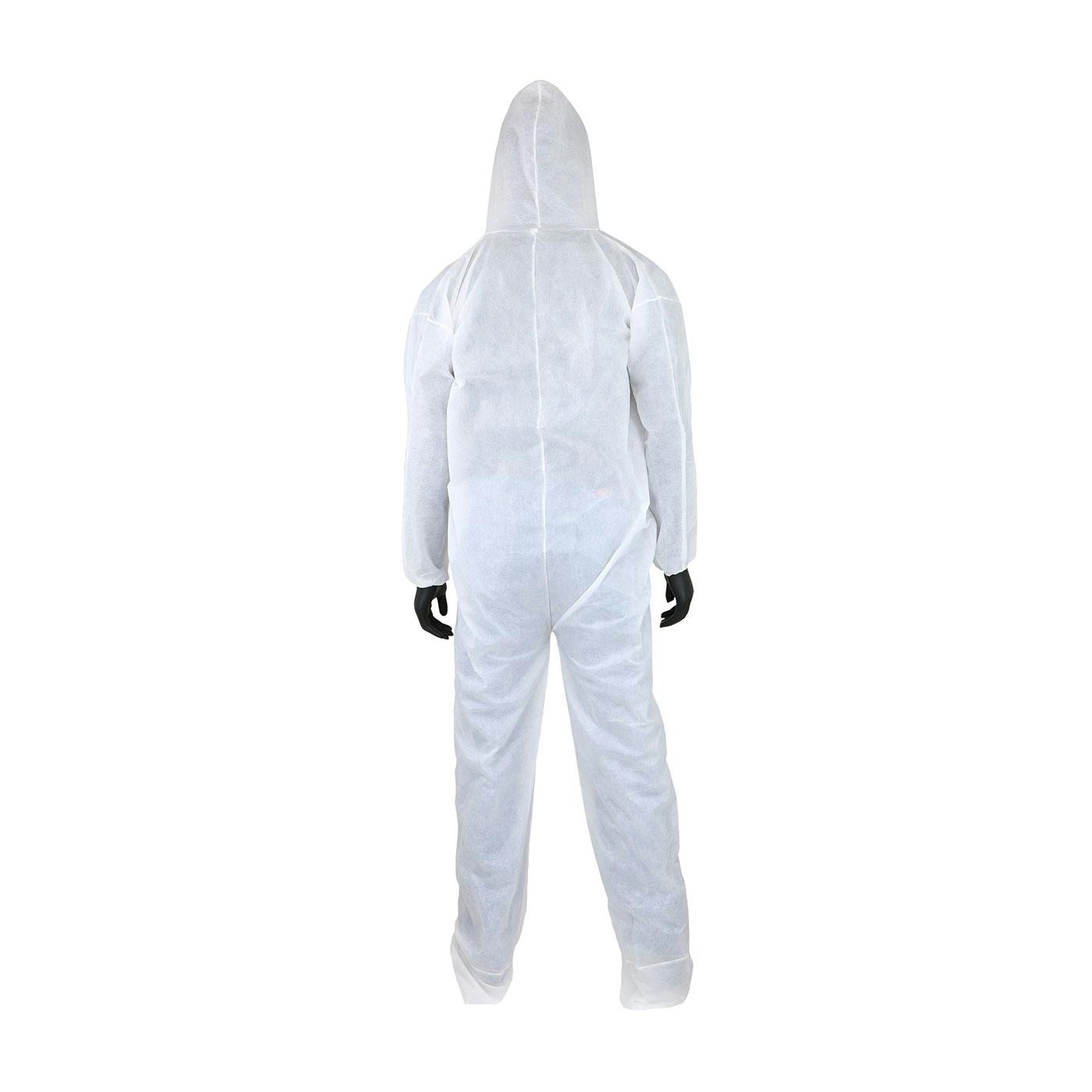 PE Laminate Coverall with Elastic Wrist & Ankle with Attached Hood & Boot, 47 gsm, White (3409)