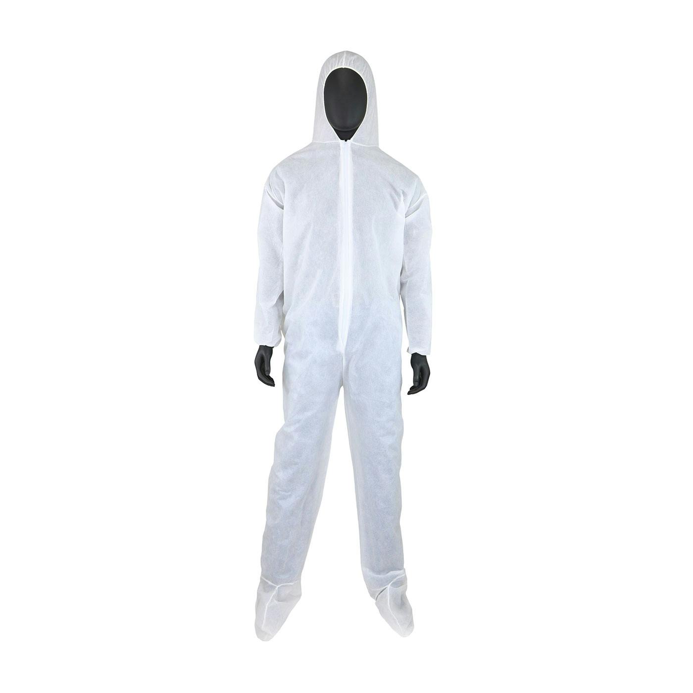 PE Laminate Coverall with Elastic Wrist & Ankle with Attached Hood & Boot, 47 gsm, White (3409)_1