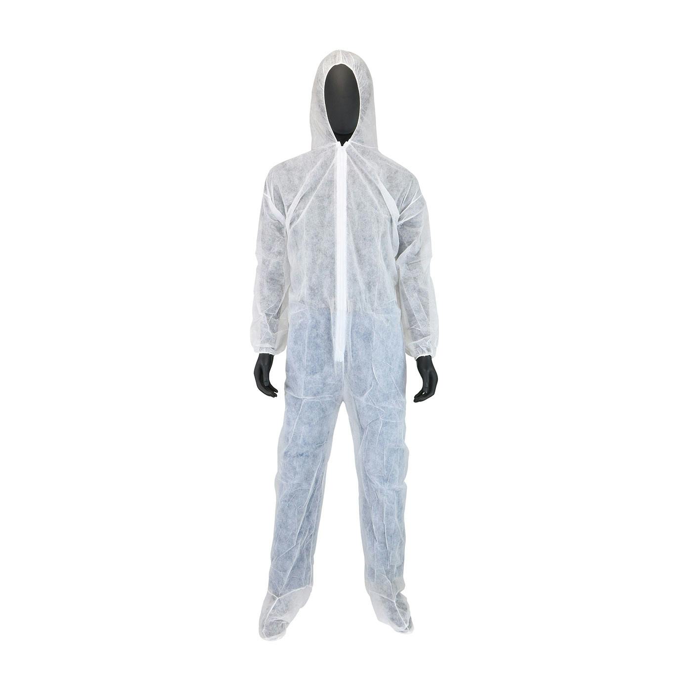 Standard Weight 20GSM SBP Coverall with Hood & Boot, White (3509)