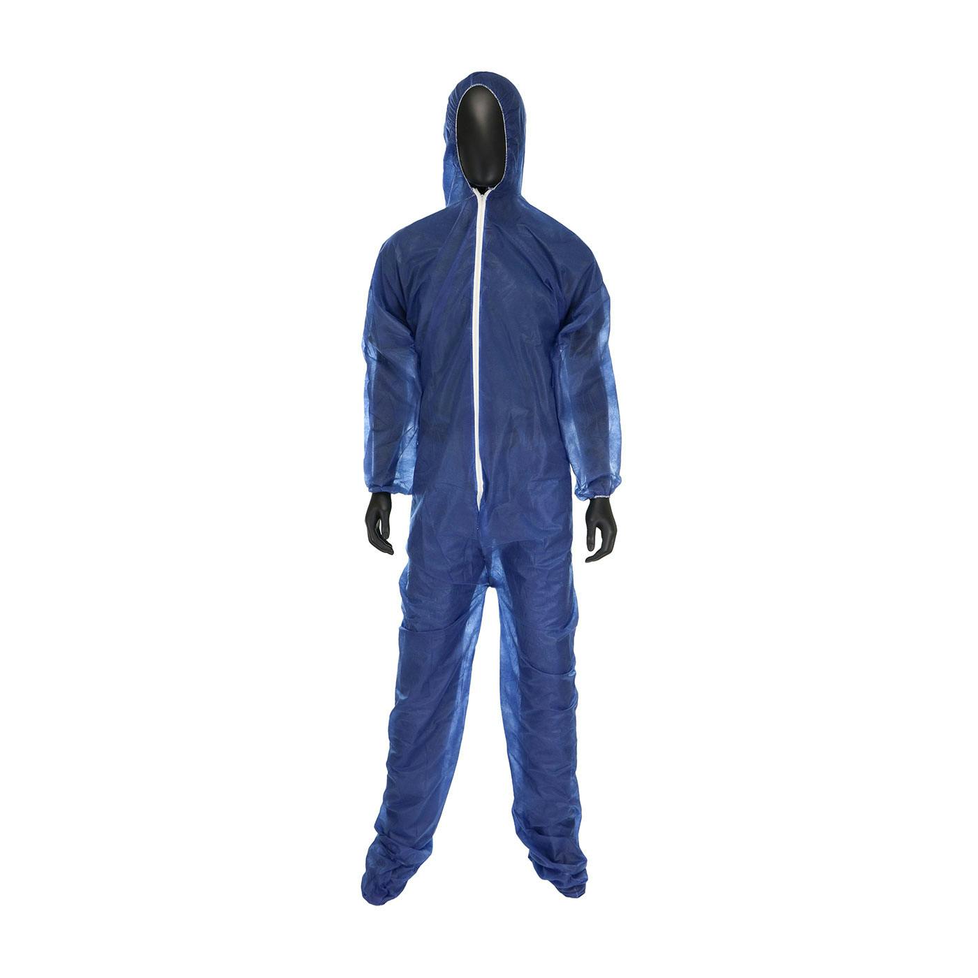 SBP Navy Coverall With Hood & Boot 20GSM, Blue (3584)