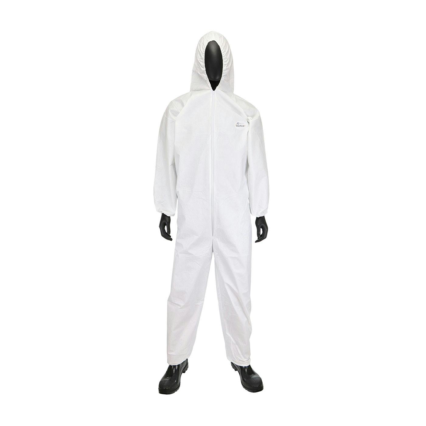 PosiWear BA Coverall with Hood, Elastic Wrist & Ankle, 58 gsm, White (3606)_1