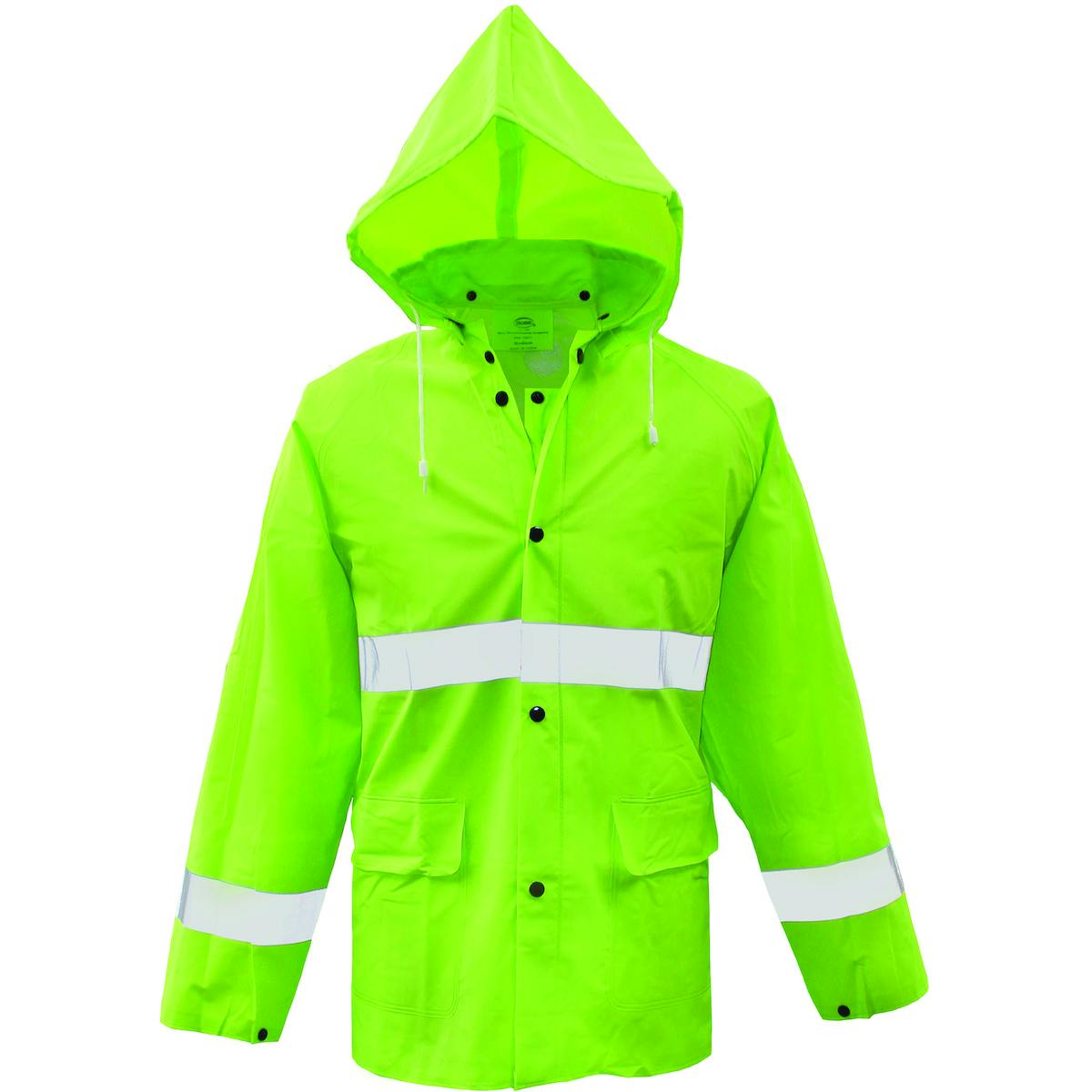 Lined PVC Rain Jacket .35MM, High-Vis Fluorescent Green, Hi-Vis Green (3PR0350N)