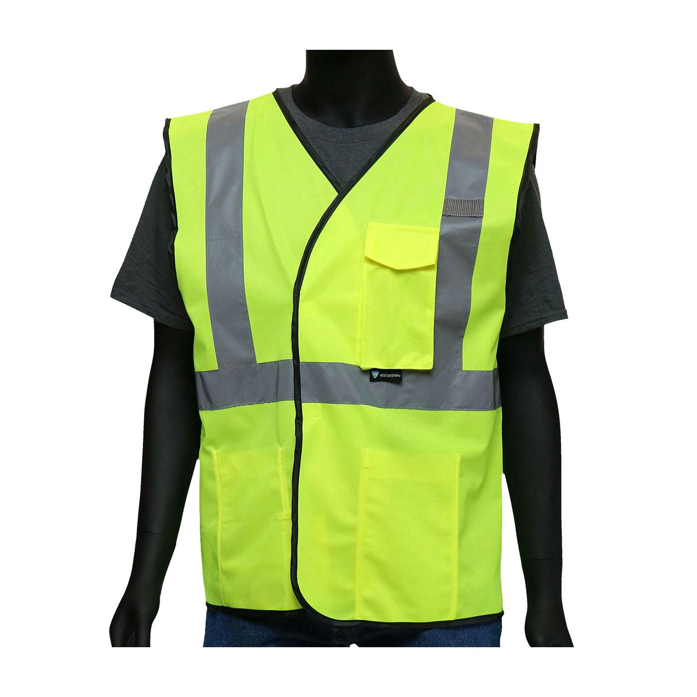 ANSI Type R Class 2 Value Four Pocket Solid Vest, Hi-Vis Yellow (47203)_1