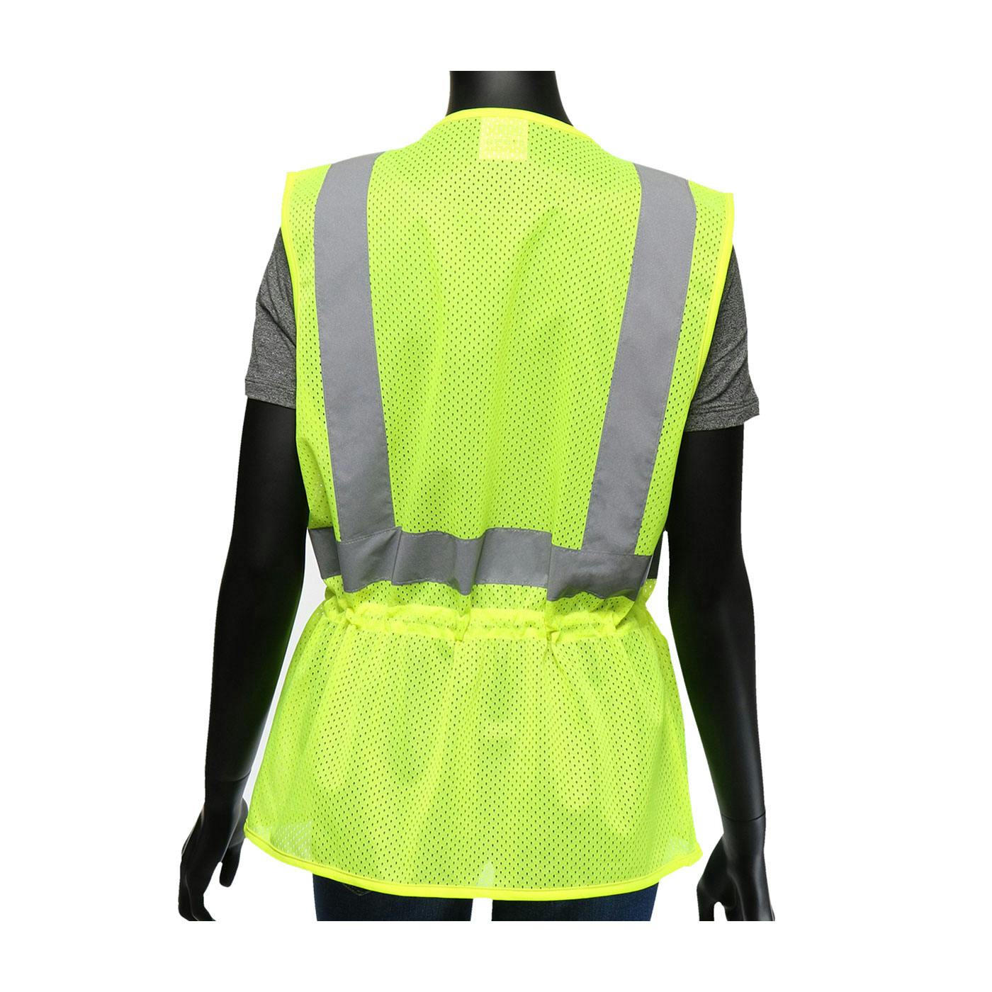 ANSI Type R Class 2 Women's Contoured Mesh Vest with Adjustable Waist, Hi-Vis Yellow (47207)