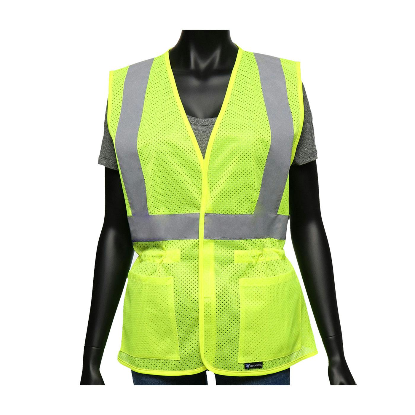 ANSI Type R Class 2 Women's Contoured Mesh Vest with Adjustable Waist, Hi-Vis Yellow (47207)_1