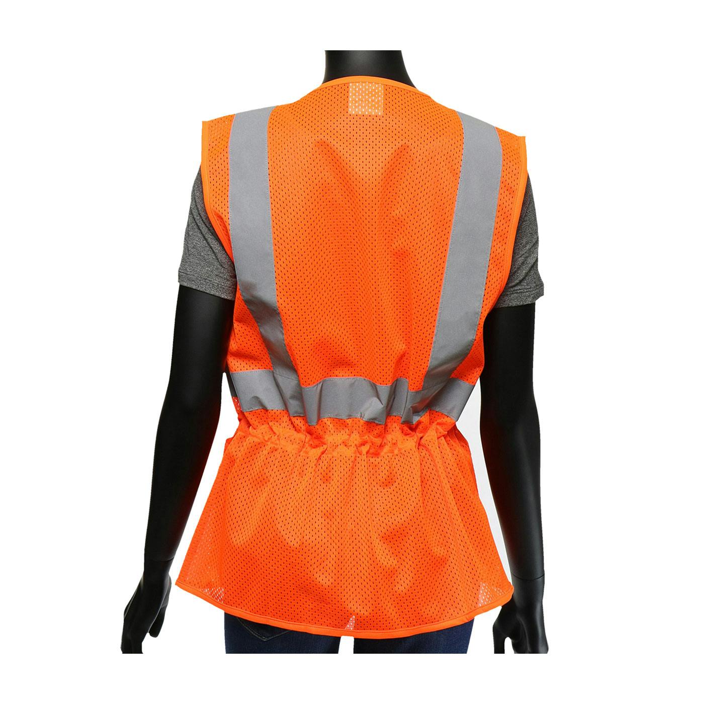 ANSI Type R Class 2 Women's Contoured Mesh Vest with Adjustable Waist, Hi-Vis Orange (47208)