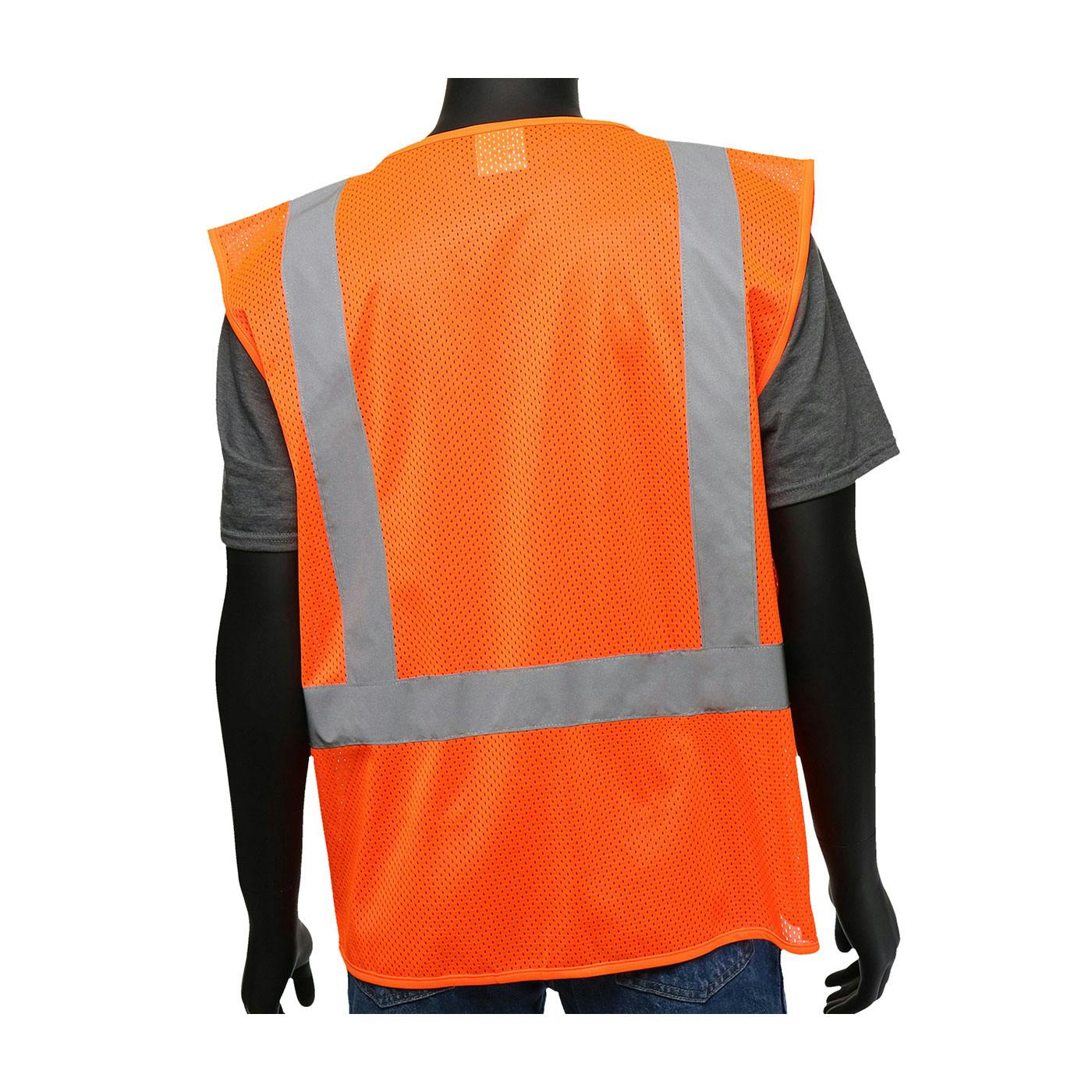 ANSI Type R Class 2 Three Pocket Mesh Vest, Hi-Vis Orange (47210)
