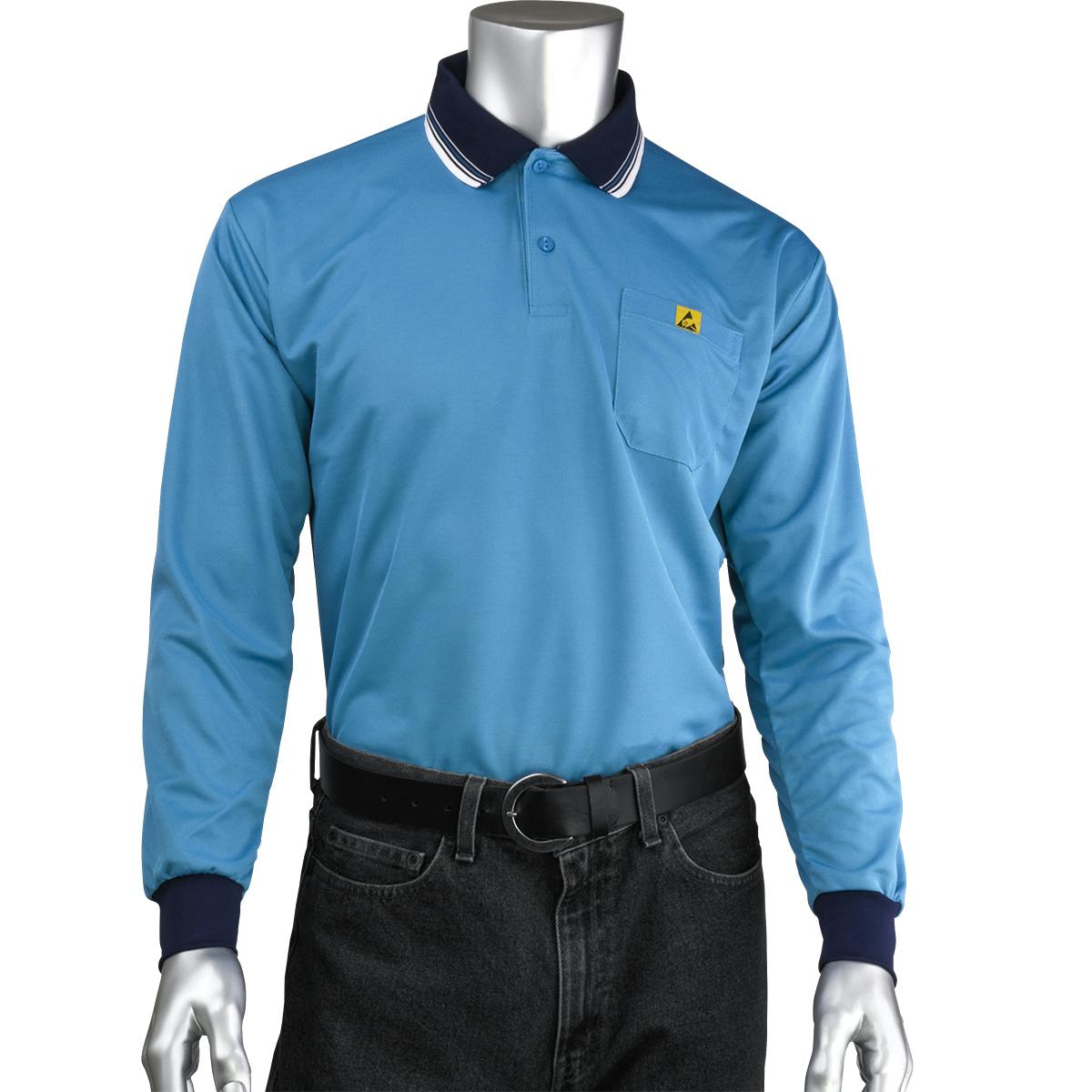 Long Sleeve ESD Polo Shirt, Royal (BP801LC-RB)_0