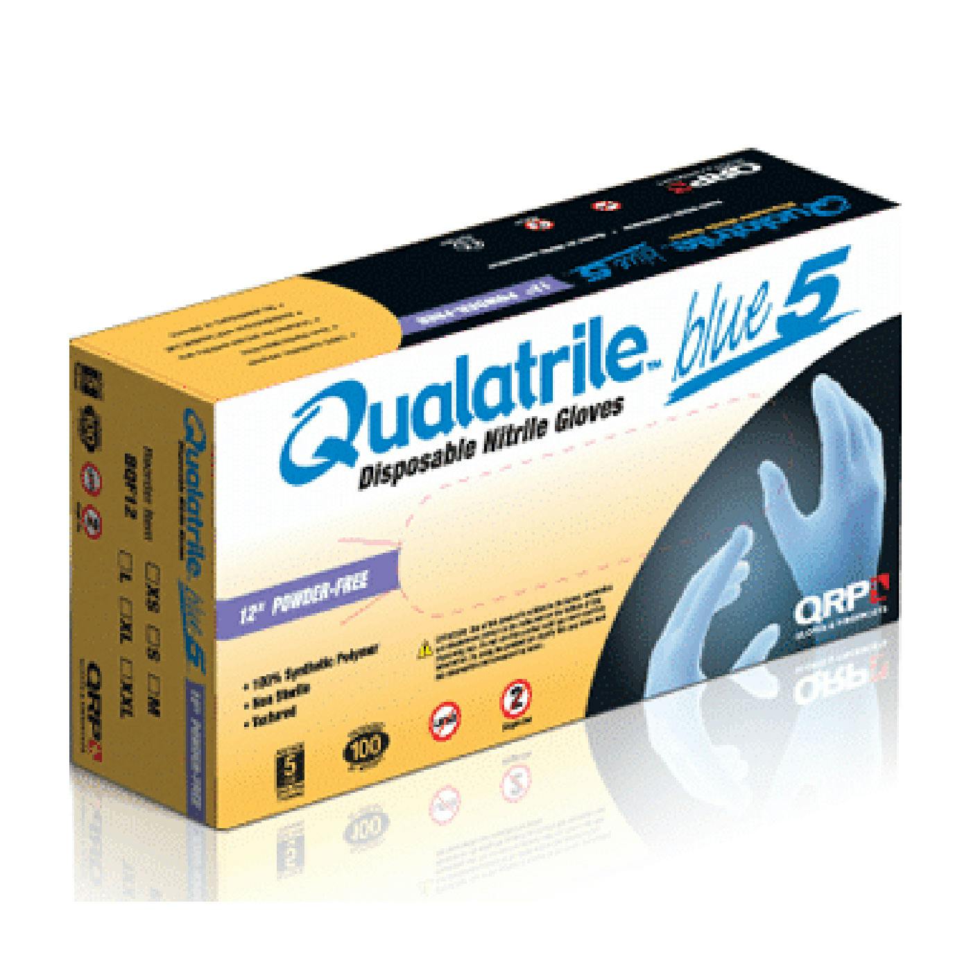 QRP® Qualatrile® Disposable Nitrile Glove, Powder Free with Textured Grip - 5 mil (BQF12)_1
