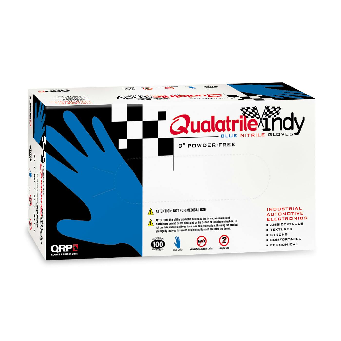 QRP® Qualatrile® Disposable Nitrile Glove, Powder Free with Textured Grip - 4 mil (BQY09)_1