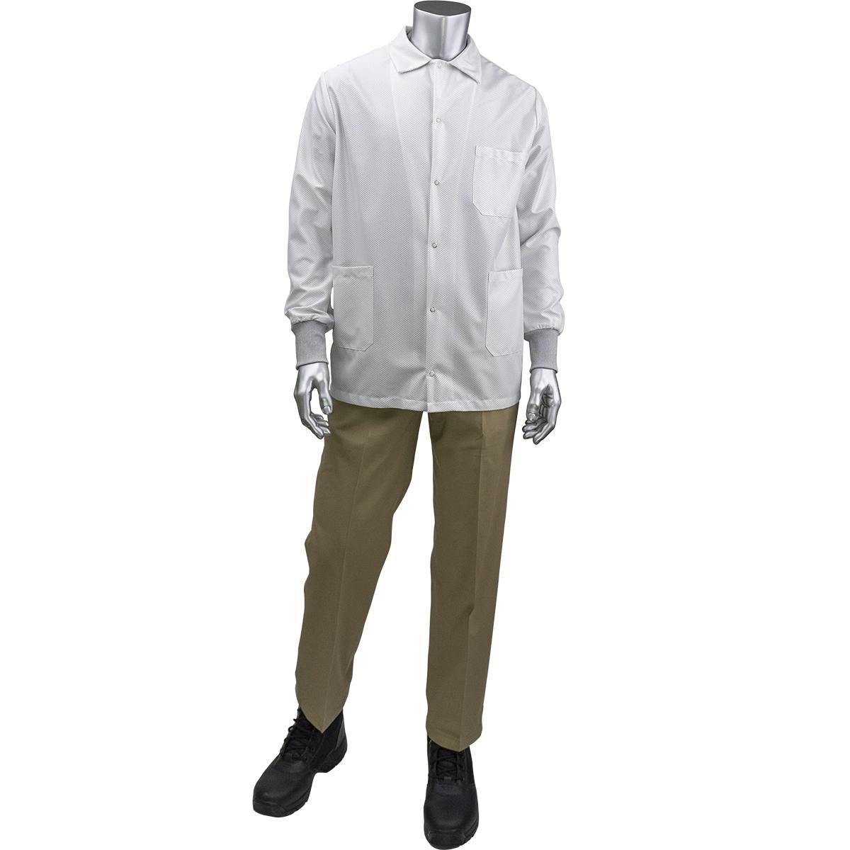 StatMaster Short ESD Labcoat - ESD Knit Cuff, White (BR49AC-47WH)