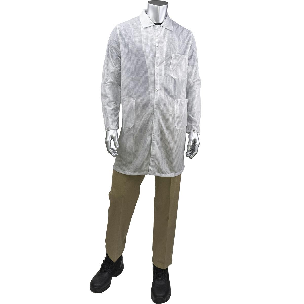 StatStar Long ESD Labcoat, White (BR51-44WH)
