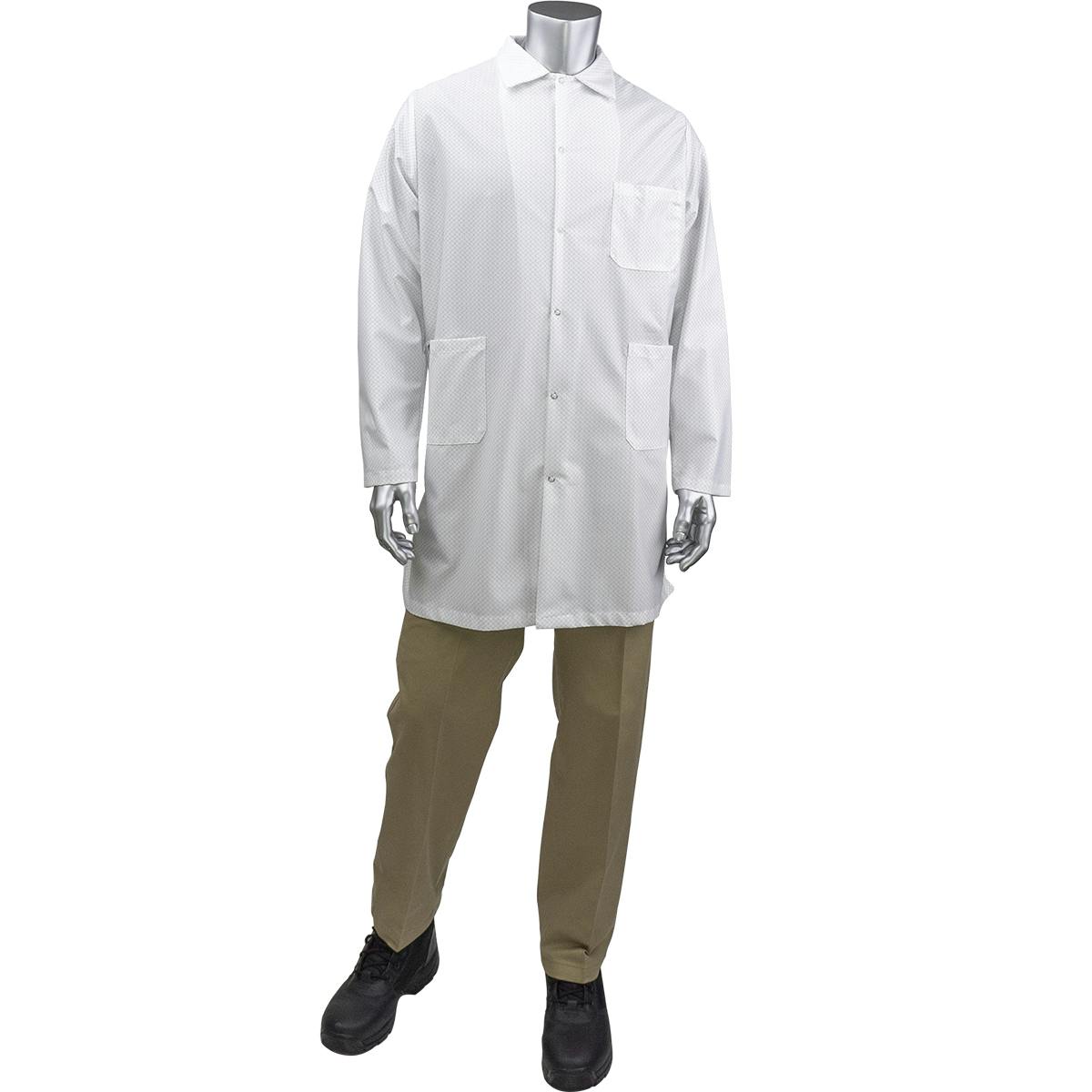 Staticon Long ESD Labcoat, White (BR59N-45WH)