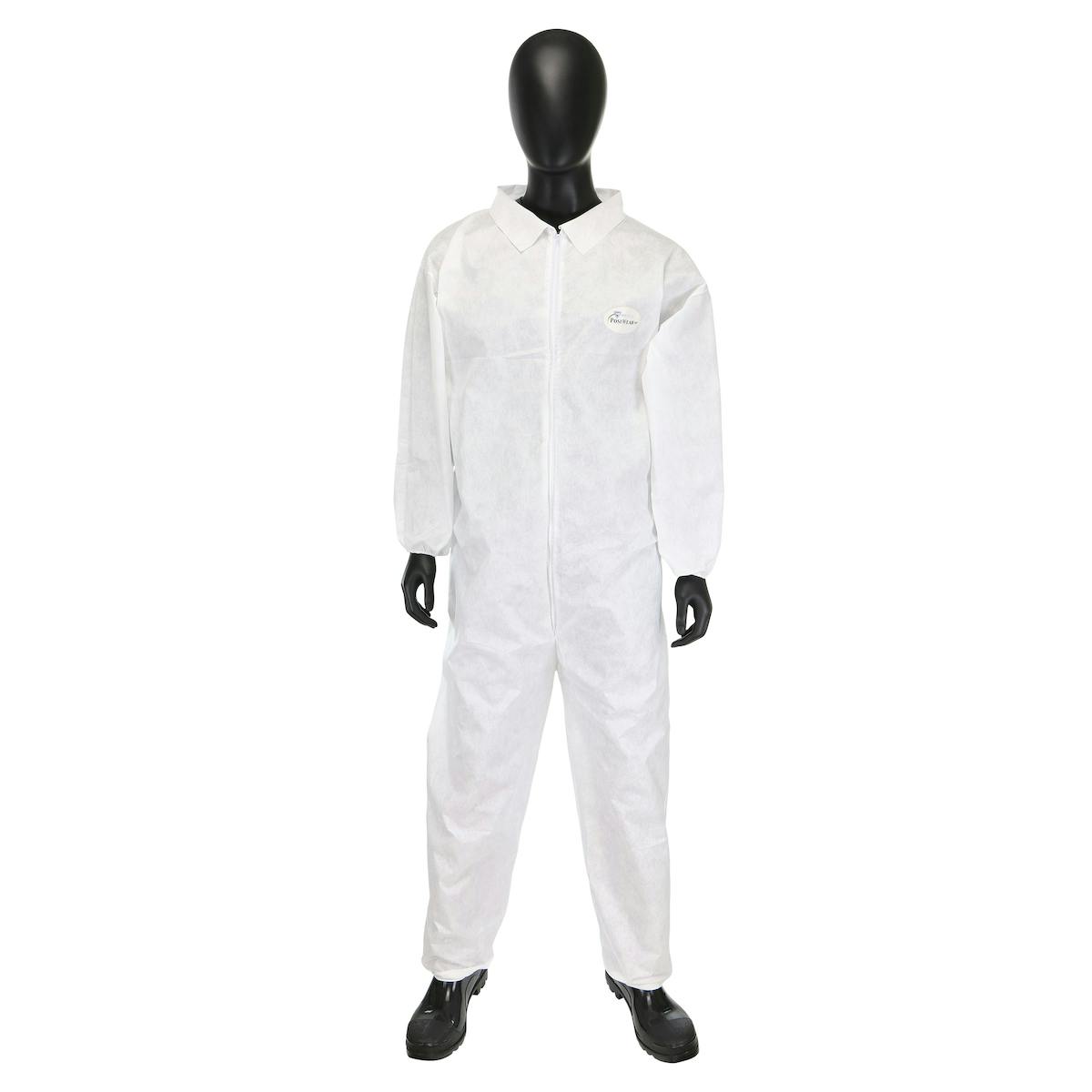 PosiWear M3 - Coverall with Elastic Wrist & Ankle 50 gsm, White (C3802)