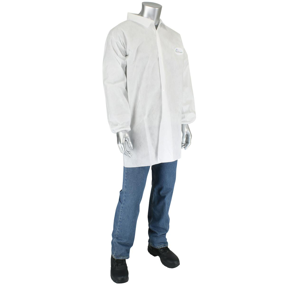 PosiWear M3 Lab Coat - No Pockets, 50 gsm, White (C3819)