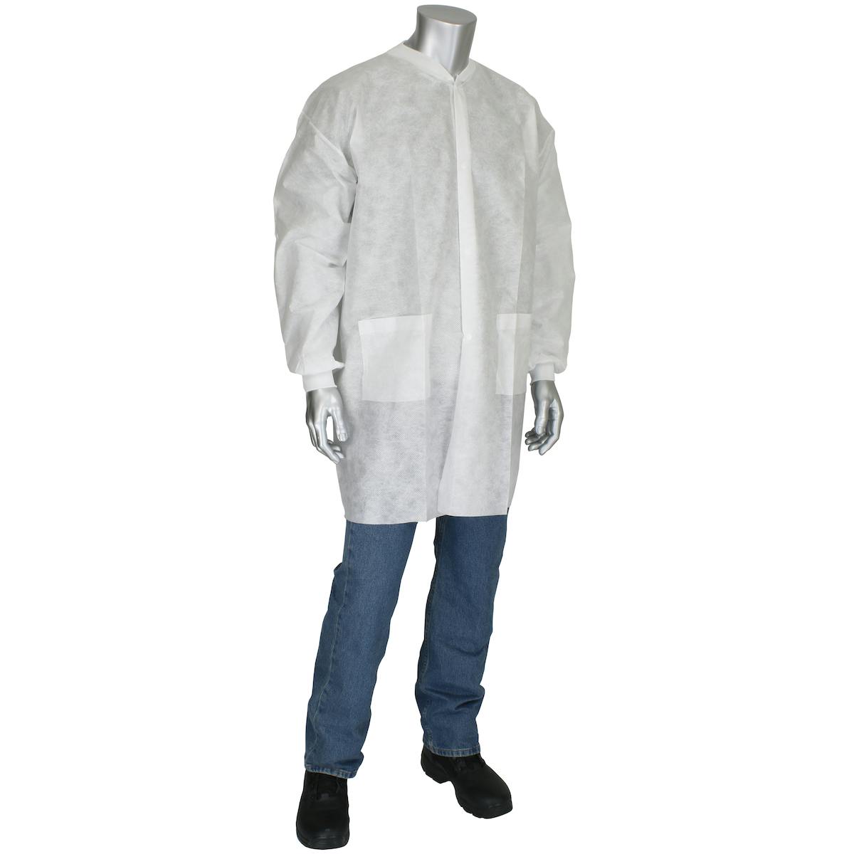 Standard Weight SBP Lab Coat - Two pockets 37 gsm, White (C3828)_0