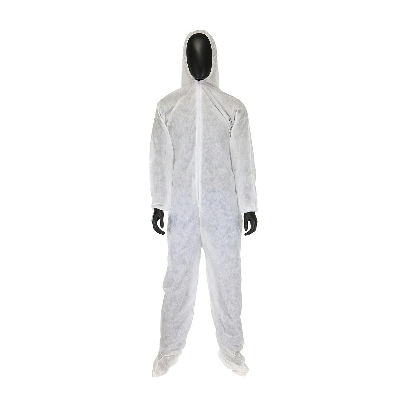 SMS Coverall with Hood & Boot 42 gsm, White (C3859)