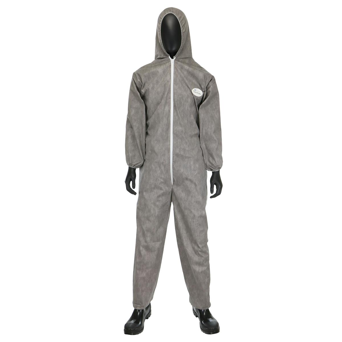 PosiWear M3 Coverall with Hood, Elastic Wrists & Ankles 50 gsm, Gray (C3906)