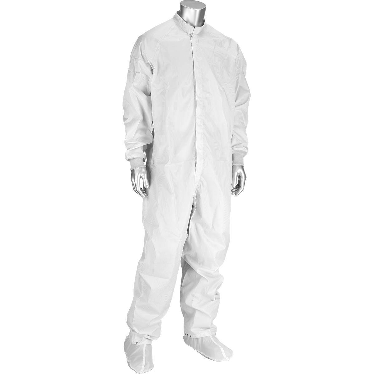 Disctek 2.5 Grid ISO 4 (Class 10) Cleanroom / ESD Coverall, White (CC1245-89WH)