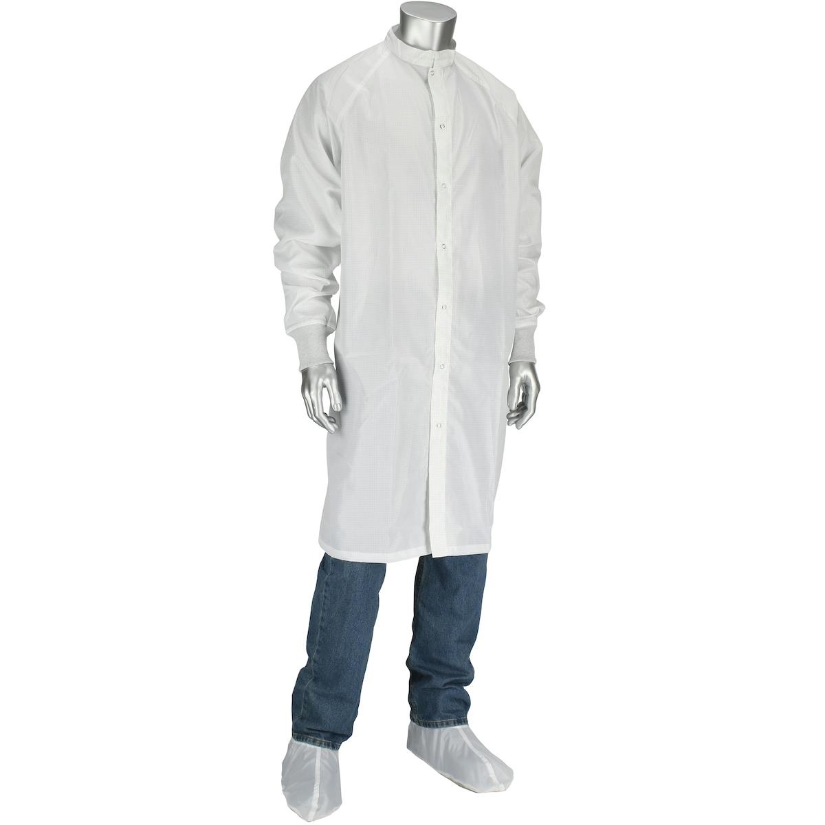 Altessa Grid ISO 5 (Class 100) Cleanroom Frock, White (CFRC-74WH-5PK)