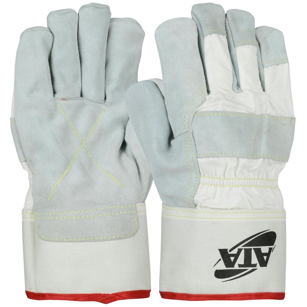 PIP® Split Cowhide Leather Palm Glove with Canvas Back and ATA® Technology Lining - Safety Cuff (MJVATA)_0