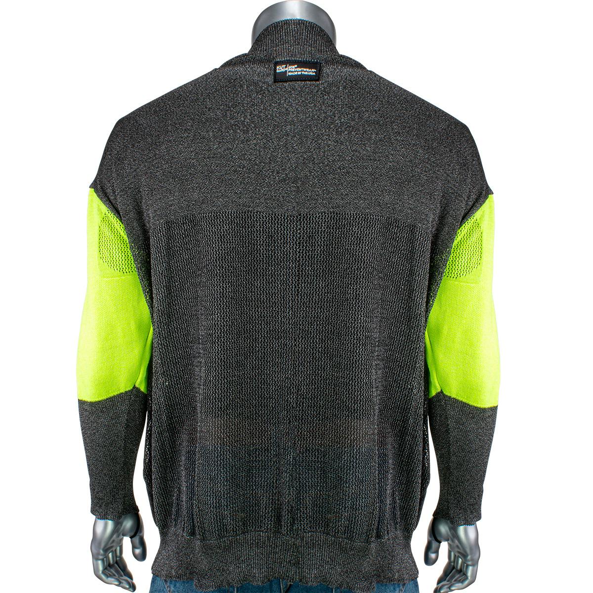 ATA® Blended Cut Resistant Pullover with Hi-Vis Sleeves, Dark Gray (P190SP3CMHVBUV-PP1TL)