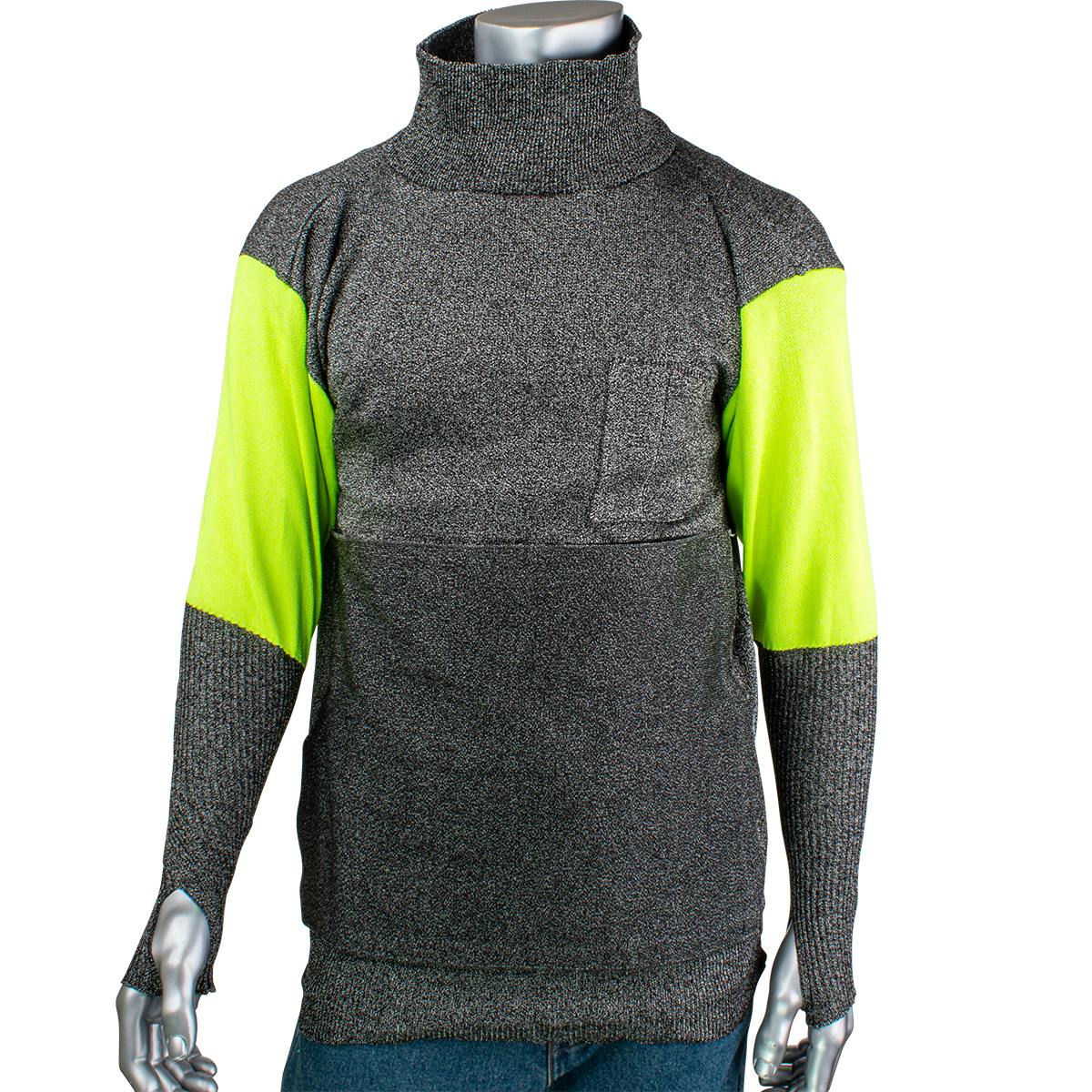 ATA® Blended Cut Resistant Pullover with Hi-Vis Sleeves, Dark Gray (P601BP4CMHVBPP1TH)_1