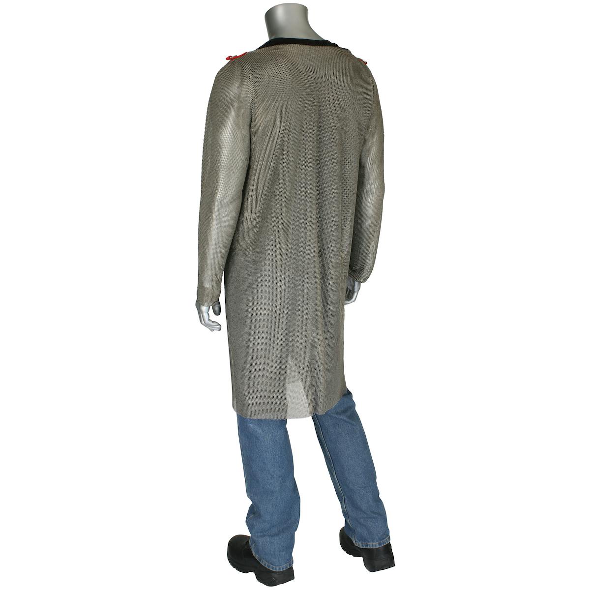 Titanium Wire Ring Mesh Full Body Tunic with Sleeves, Silver (USM-4301TI)_0
