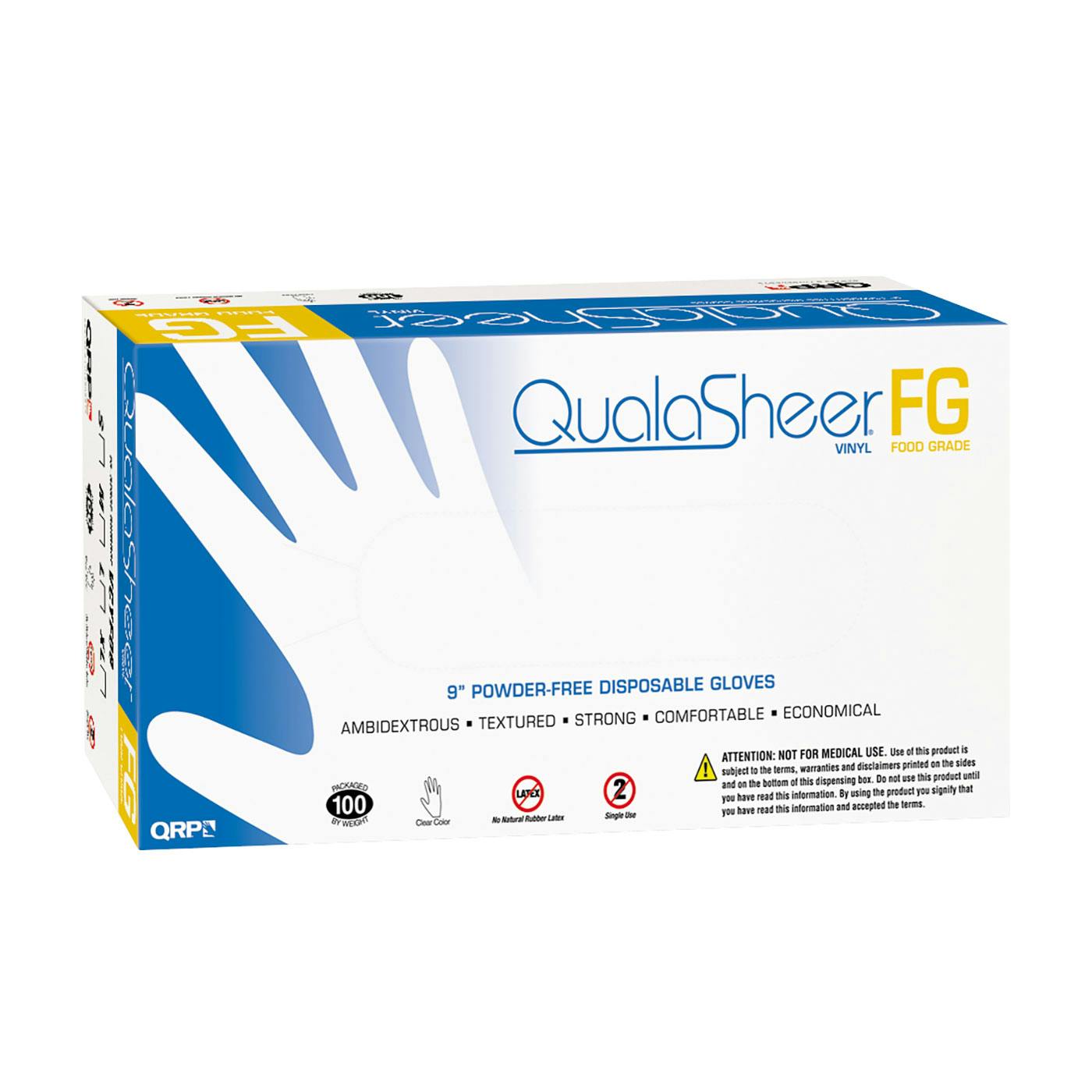 QRP® QualaSheer® Disposable Vinyl Glove, Powder Free - 4 Mil (VCYF09)_1