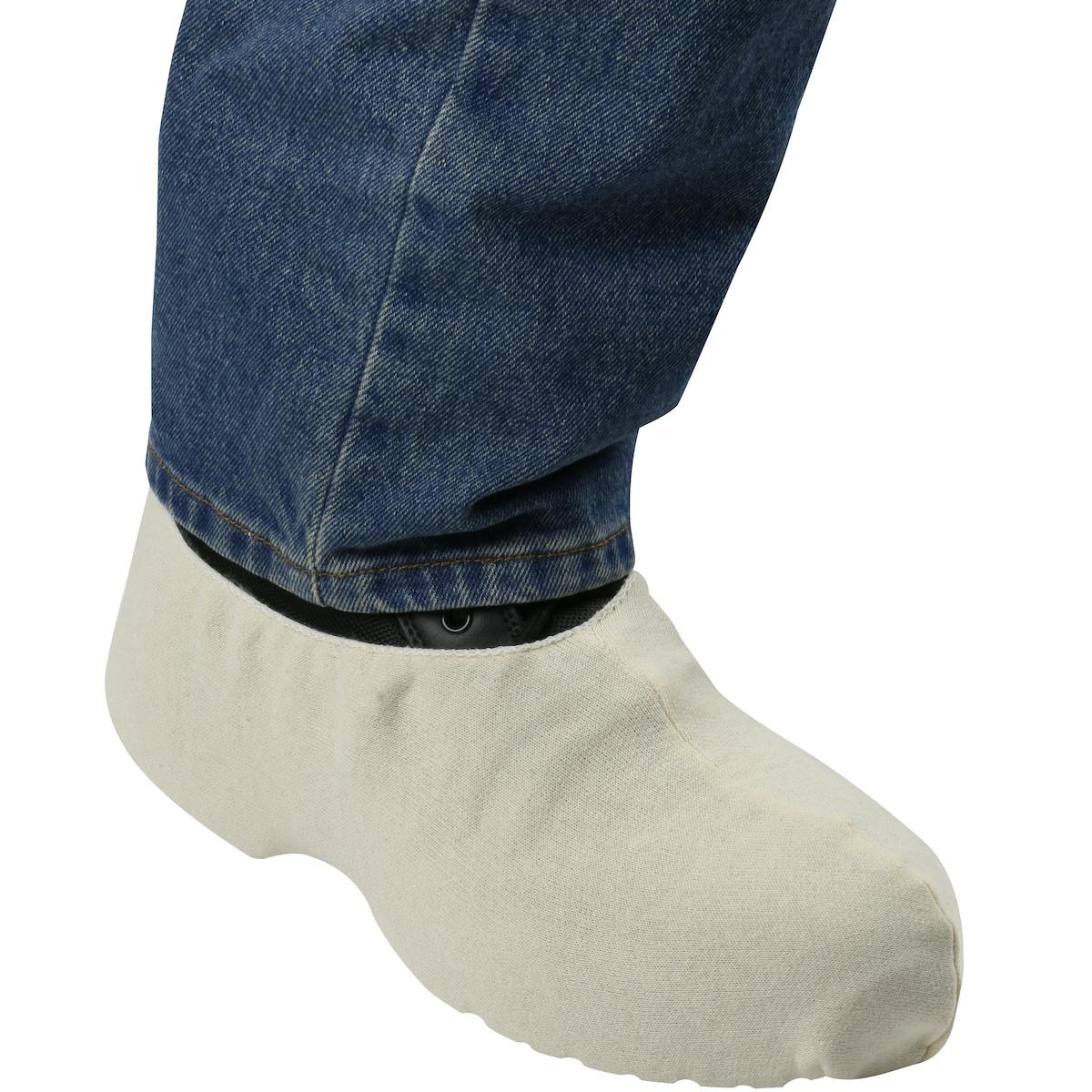 100% Cotton Fleece Wing Sock with Elastic Top, Natural (WS)_1