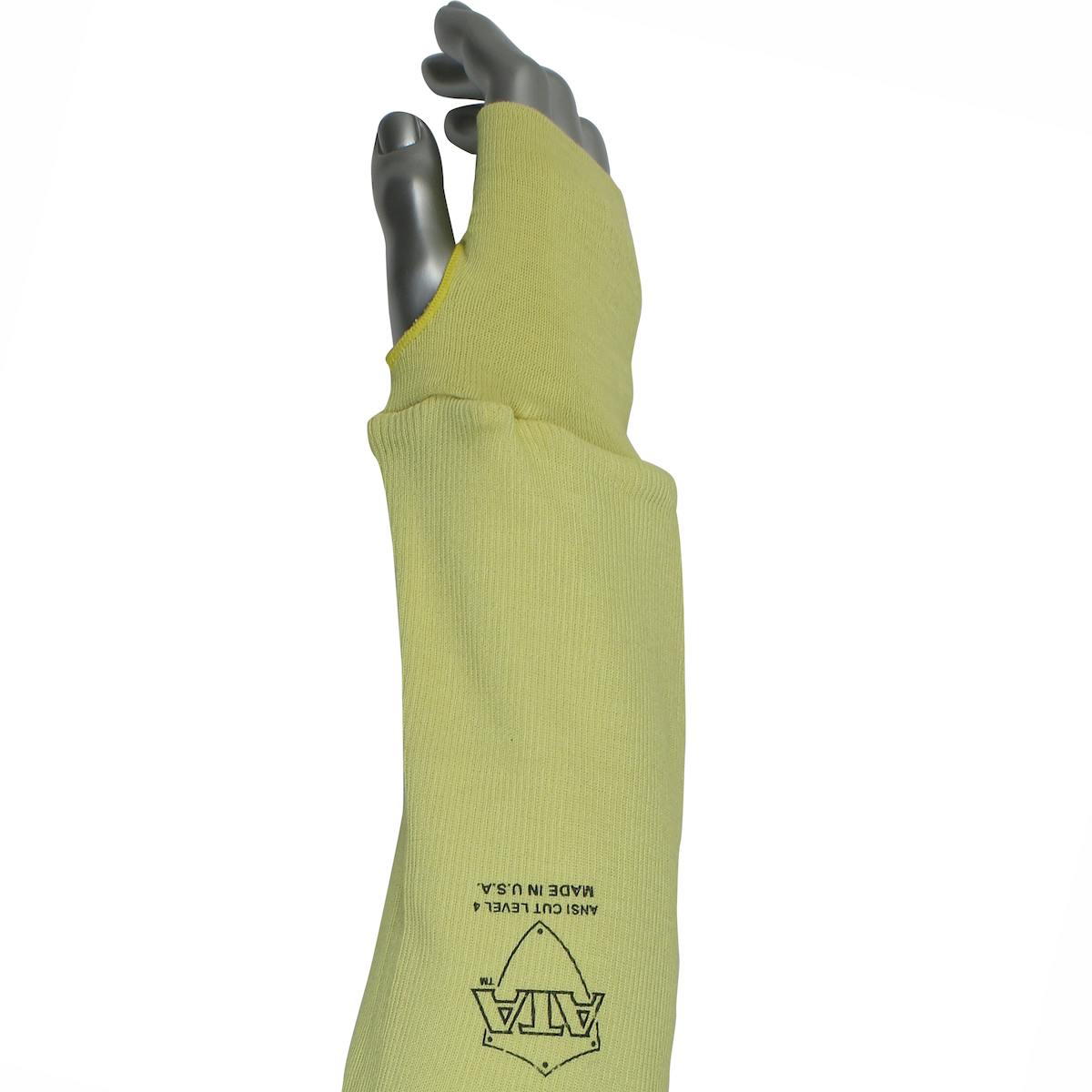 Single-Ply ATA® Blended with Aramid Sleeve with Sewn-On Knit Wrist and Thumb Hole, Yellow (S-2X1-H) - 22_0