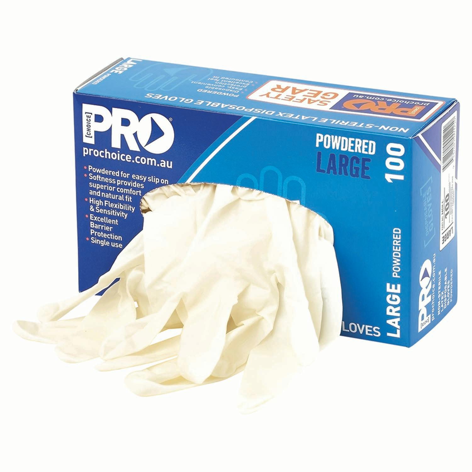 Pro Choice Disposable Powdered Latex Glove