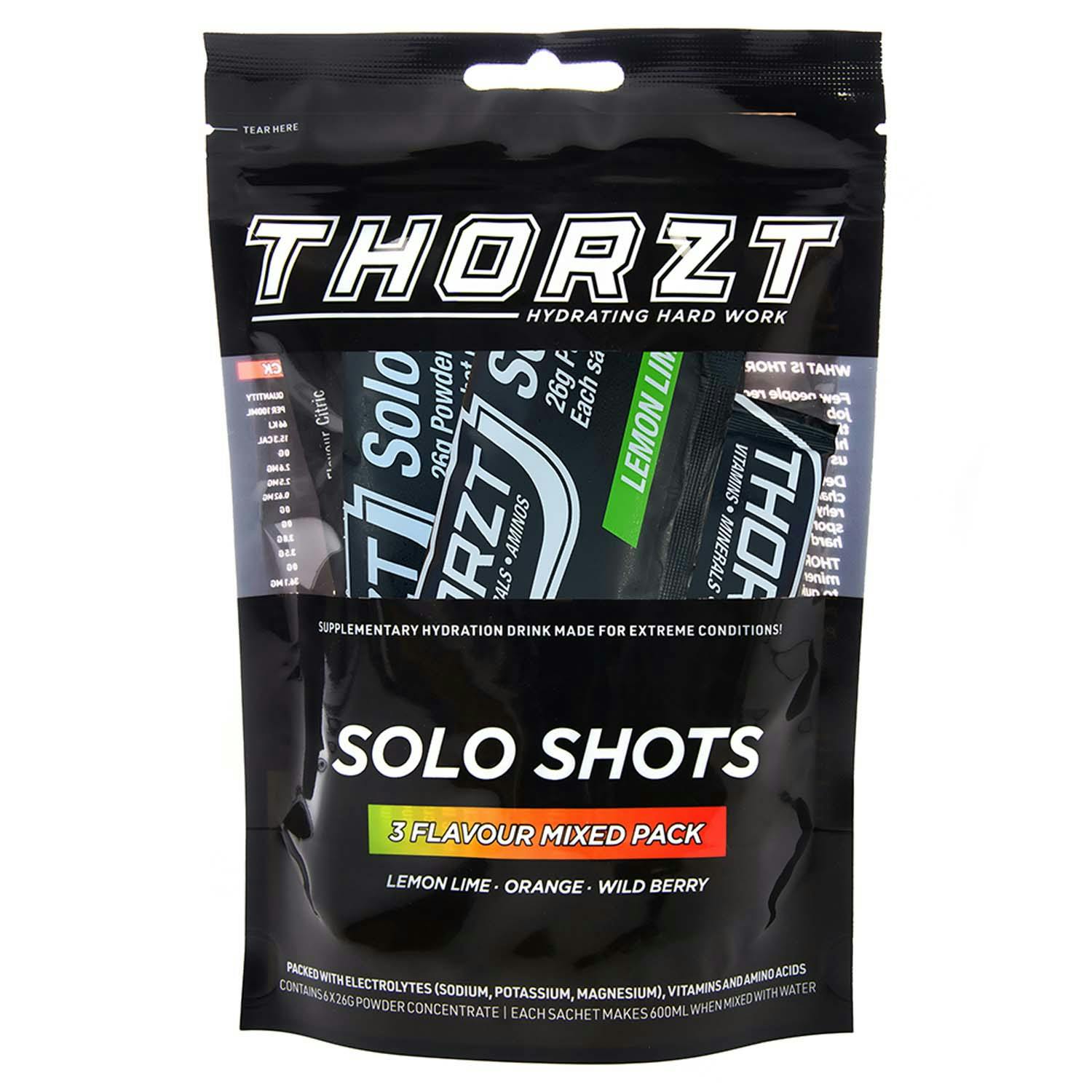 Thorzt 99% sugar free solo shot hydration drink