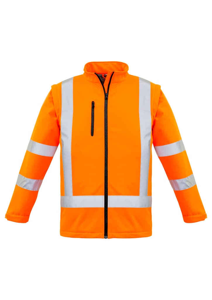Syzmik Workwear ZJ680 Unisex Hi Vis X Back 2 In 1 Softshell Jacket (Orange)