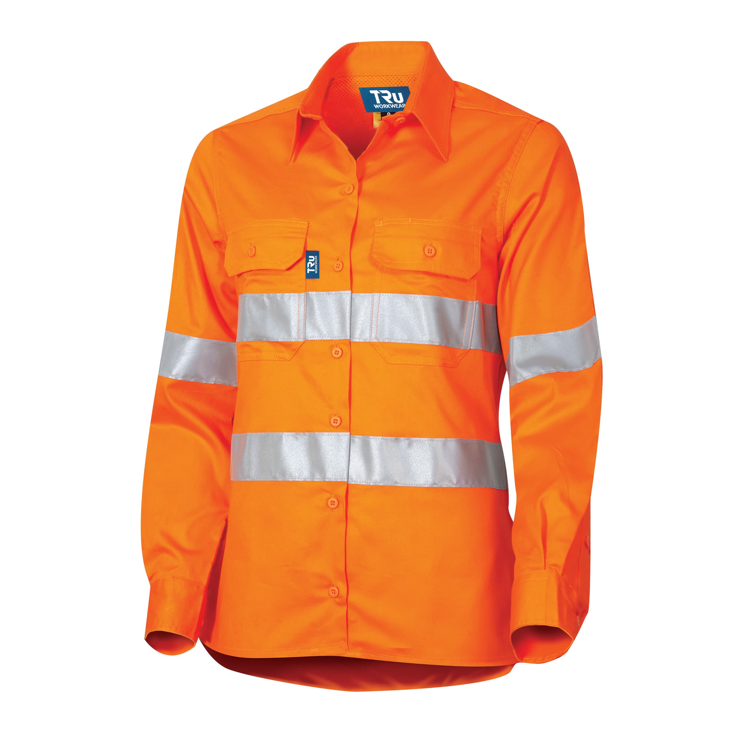 TRu Workwear Shirt Womens 160gsm L/S Cotton Drill With Horizontal Cooling Vents