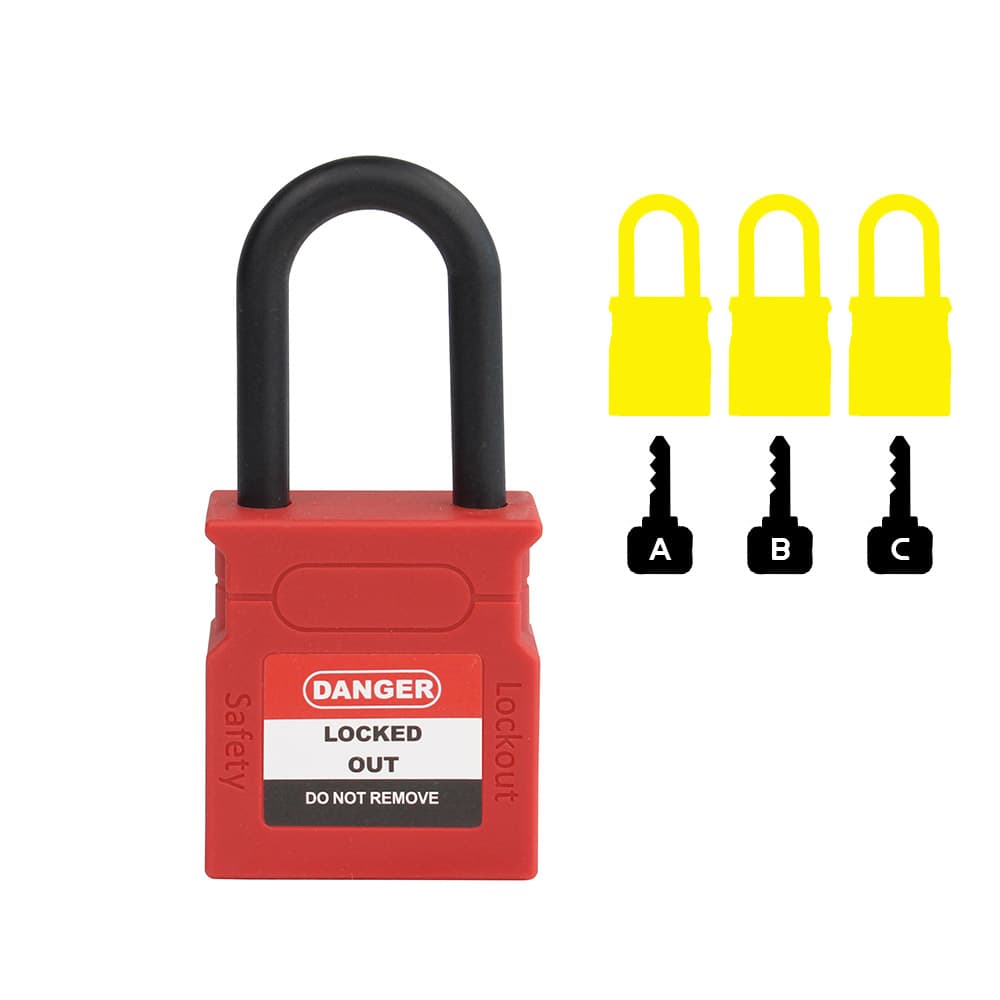 Volt Safety Red KD Padlock Nylon Shank 38mm